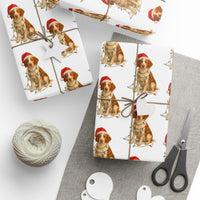 Load image into Gallery viewer, Brittany Spaniel Christmas Lights Wrapping Paper
