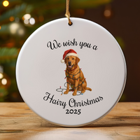 Load image into Gallery viewer, Fox Red Labrador Retriever Ornament 2025, We Wish You a Hairy Christmas Ornament, Funny Dog Lover Gift, Personalized Pet Keepsake
