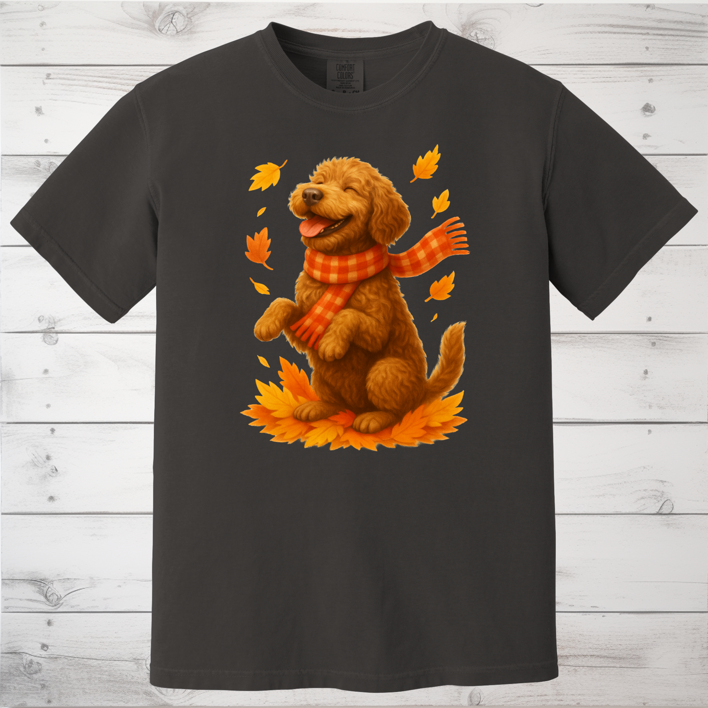 Portuguese Water Dog Autumn Shirt, Cozy Fall Dog Sweatshirt, Cute Brown Dog Lover Gift, Seasonal Apparel Pullover
