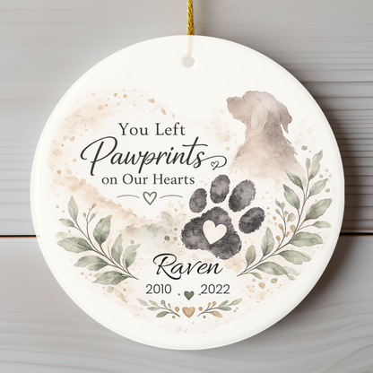 Personalized Pet Memorial Ornament, Custom Dog Loss Christmas Keepsake Gift