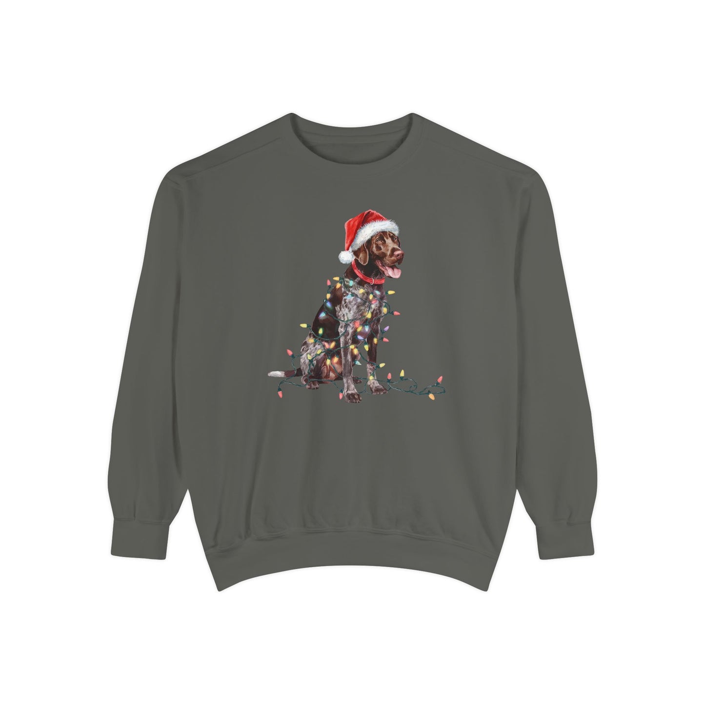 Christmas German Shorthaired Pointer Sweatshirt, Christmas Lights Dog, Christmas Dog, German Shorthaired Pointer Mom, Gift for Dog Lover