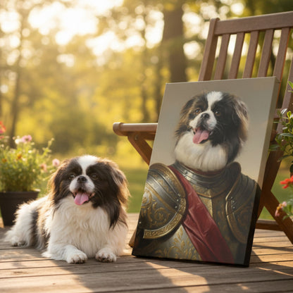 Personalized Dog Knight Portrait, Custom Renaissance Pet Armor Canvas