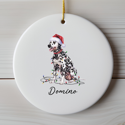 Dalmatian Christmas Ornament, Personalized Dog Ornament