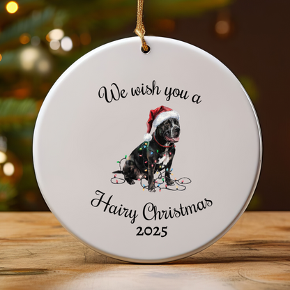 Christmas Cane Corso Ornament, Christmas Lights Dog Keepsake