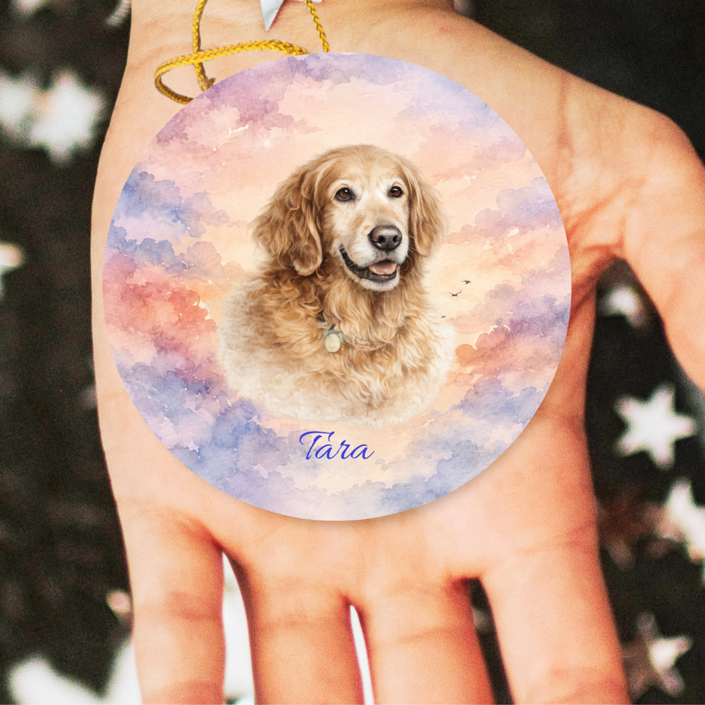 Personalized Pet Memorial Ornament, Custom Dog Photo Favorite Hello Hardest Goodbye Keepsake