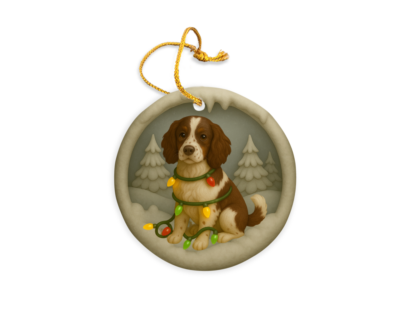 Personalized Springer Spaniel Christmas 3D Clay-Style Dog Keepsake