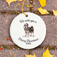 Load image into Gallery viewer, Christmas Alaskan Malamute Ornament, Christmas Lights Dog Keepsake
