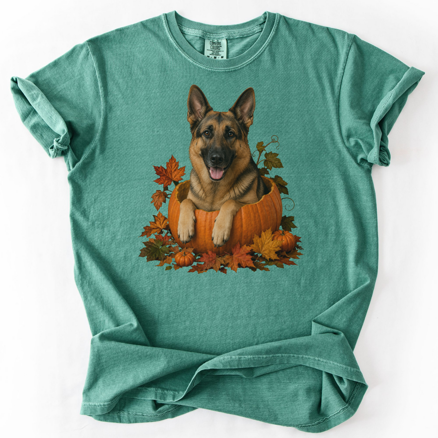 German Shepherd Pumpkin Shirt Fall Dog Lover Autumn Comfort Colors Graphic Tee Gift Apparel