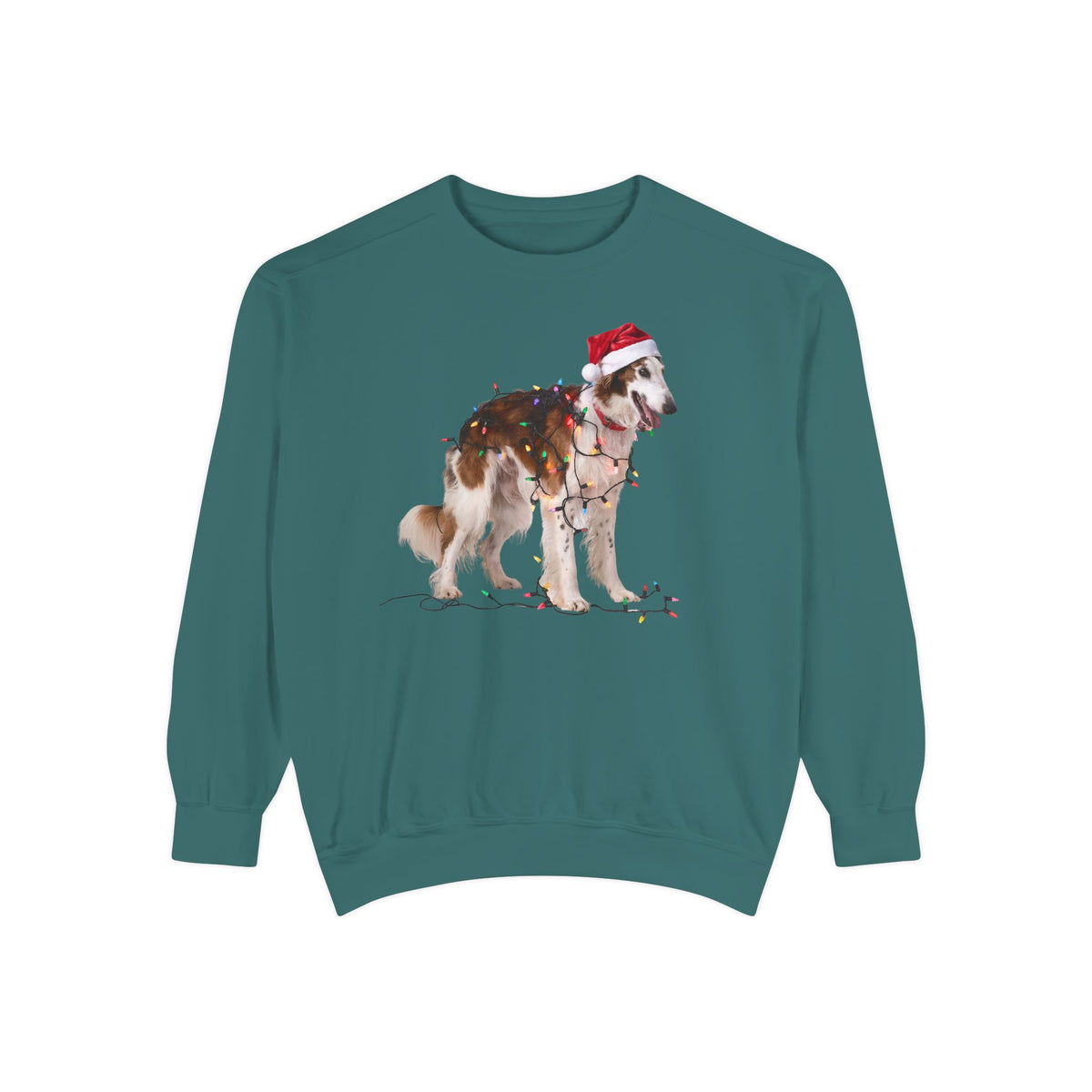 Christmas Borzoi Sweatshirt, Christmas Lights Dog