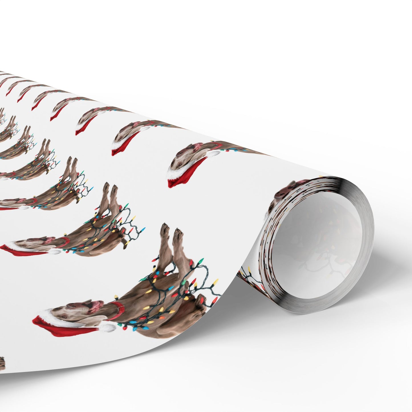 Weimaraner Christmas Lights Wrapping Paper