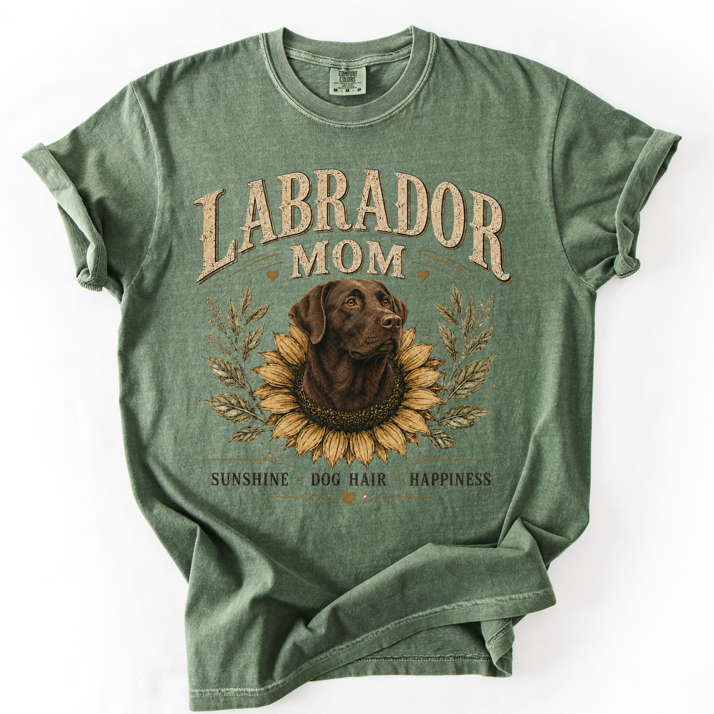 Chocolate Lab Mom Shirt, Labrador Retriever Sunflower Tee, Vintage Dog Lover Gift