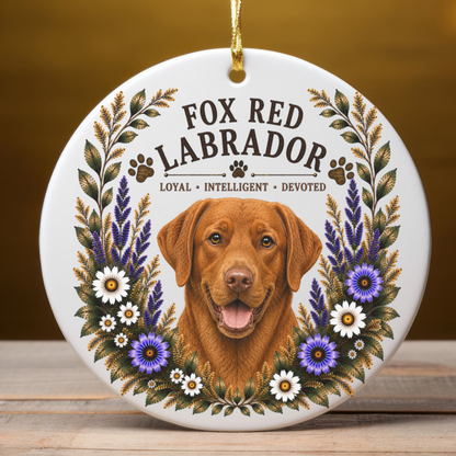 Fox Red Lab Loyal • Intelligent• Devoted Ornament