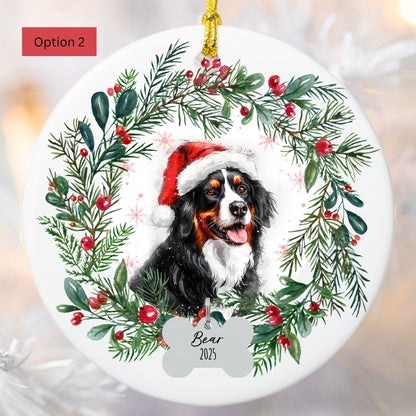 Personalized Bernese Mountain Dog Christmas Ornament