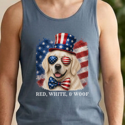 Patriotic English Cream Golden Retriever Tank Top