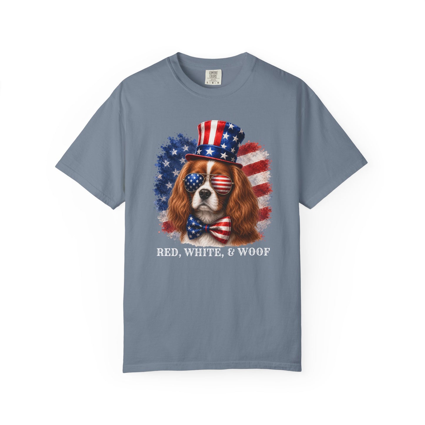 Patriotic Blenheim Cavalier Red White & Woof Shirt