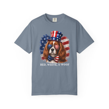 Patriotic Blenheim Cavalier Red White & Woof Shirt