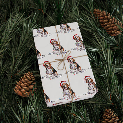Beagle Christmas Lights Wrapping Paper