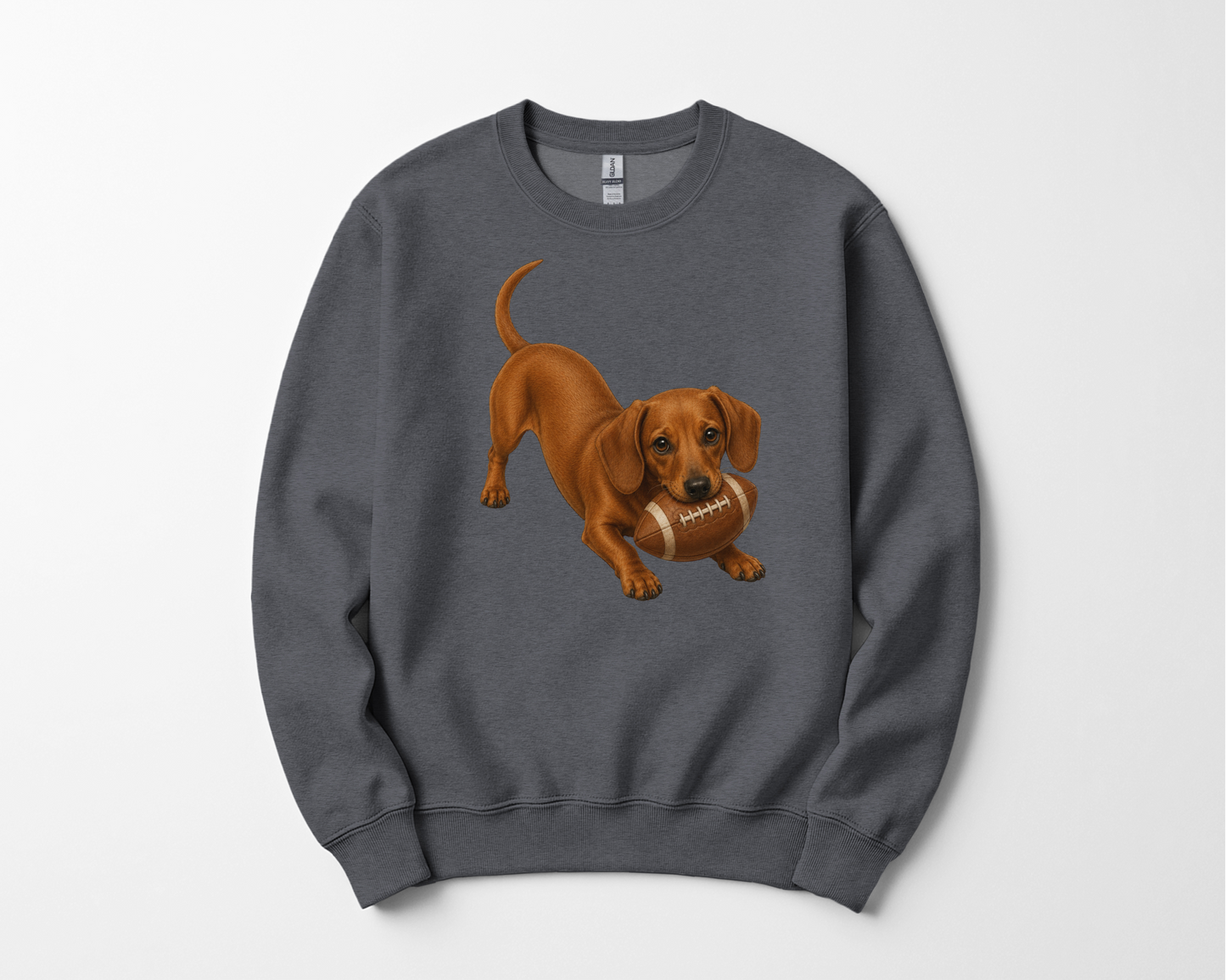 Red Dachshund Football Sweatshirt