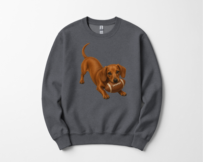Red Dachshund Football Sweatshirt
