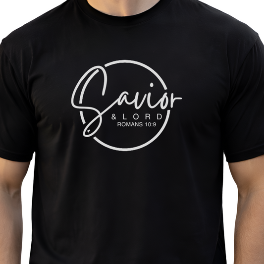 Christian Savior & Lord Shirt, Romans 10:9 Bible Verse Faith Tee