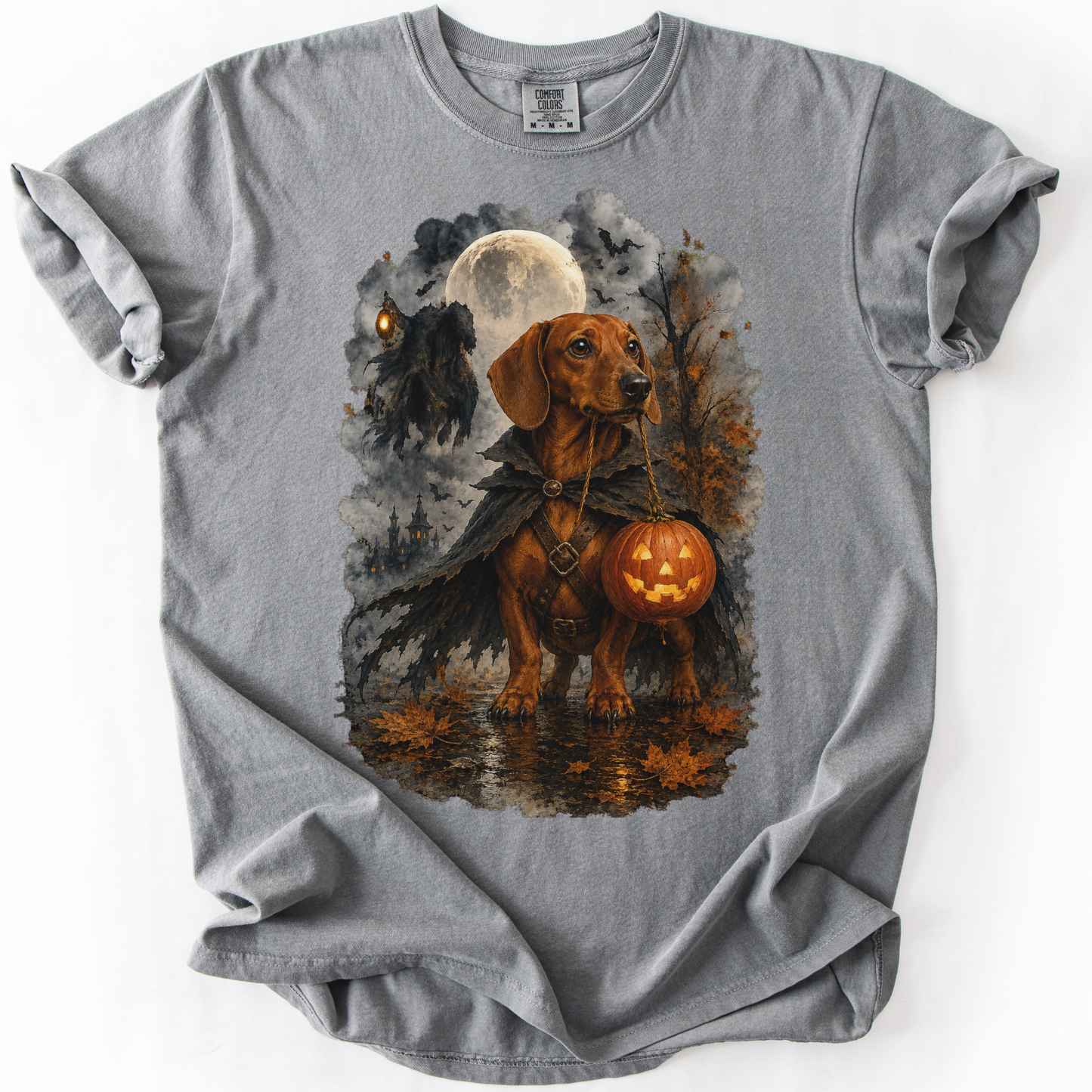 Red Dachshund Headless Horseman Inspired Halloween Comfort Colors Shirt