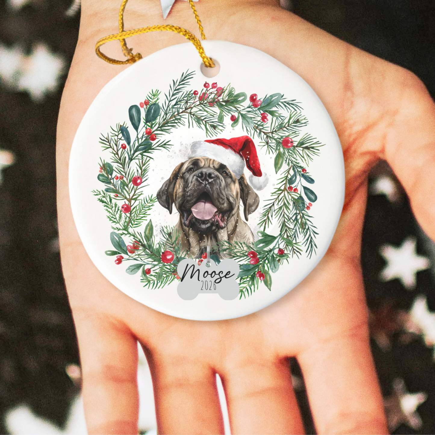 Personalized English Mastiff Ornament