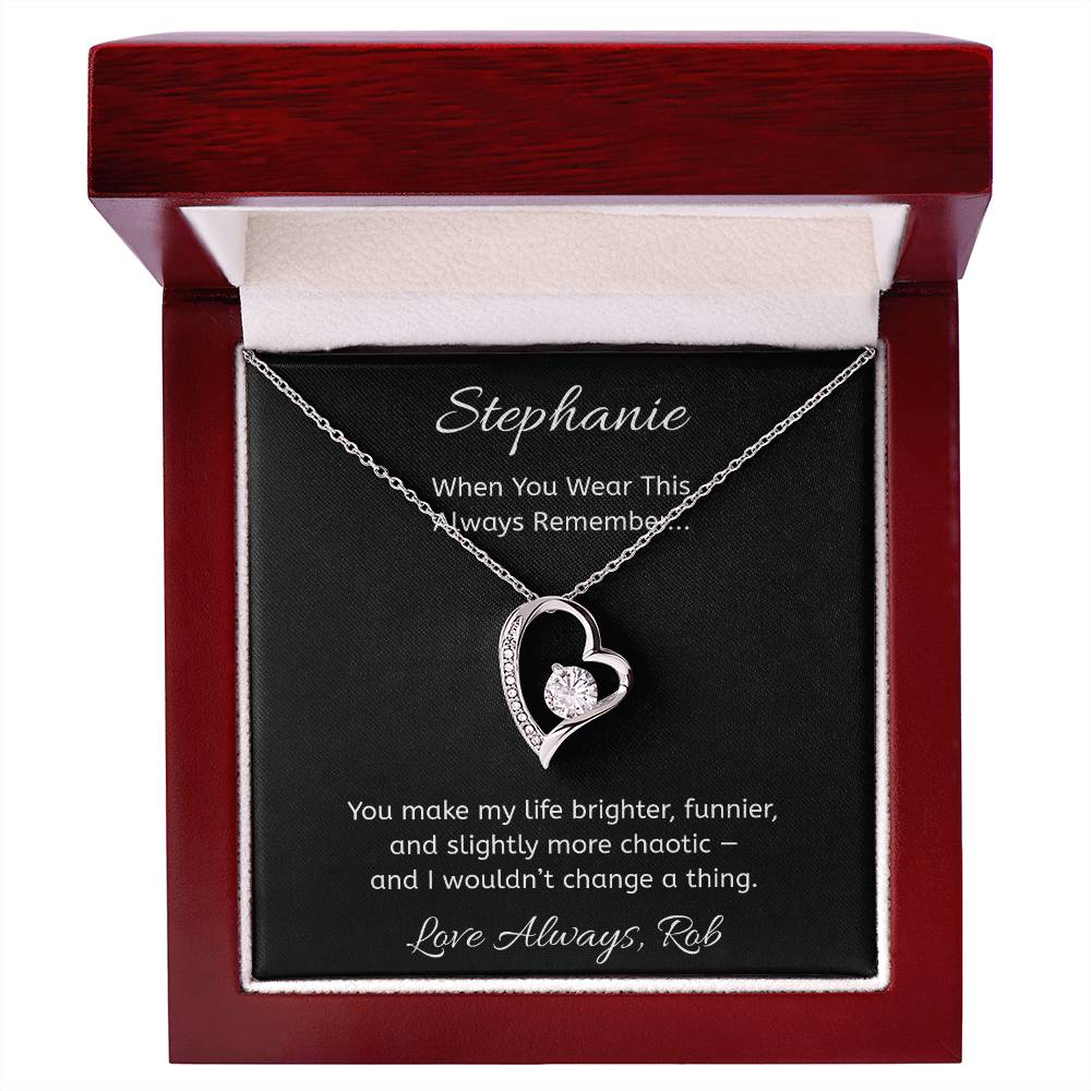 Personalized Heart Necklace with Message Card