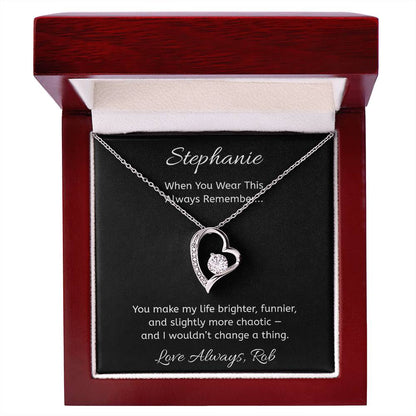 Personalized Heart Necklace with Message Card