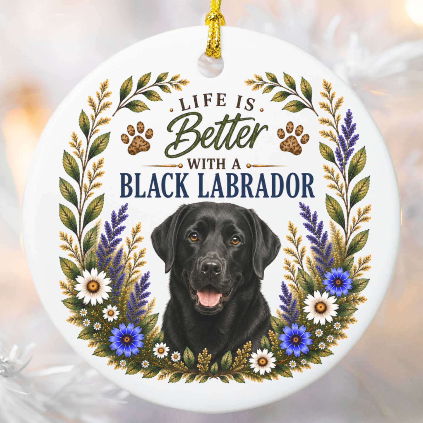Black Lab Ornament, Labrador Retriever Gift, Black Lab Mom Gift, Dog Lover Keepsake