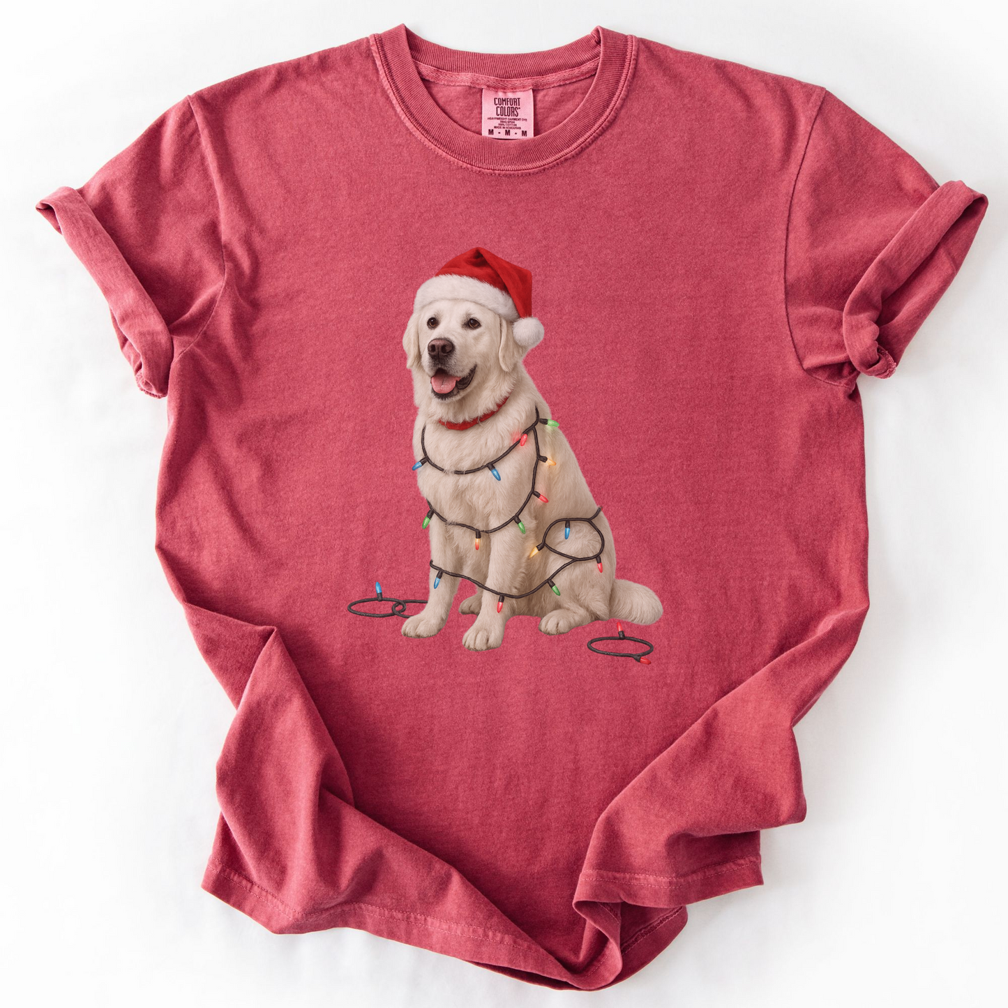 English Cream Golden Retriever Christmas Lights Shirt