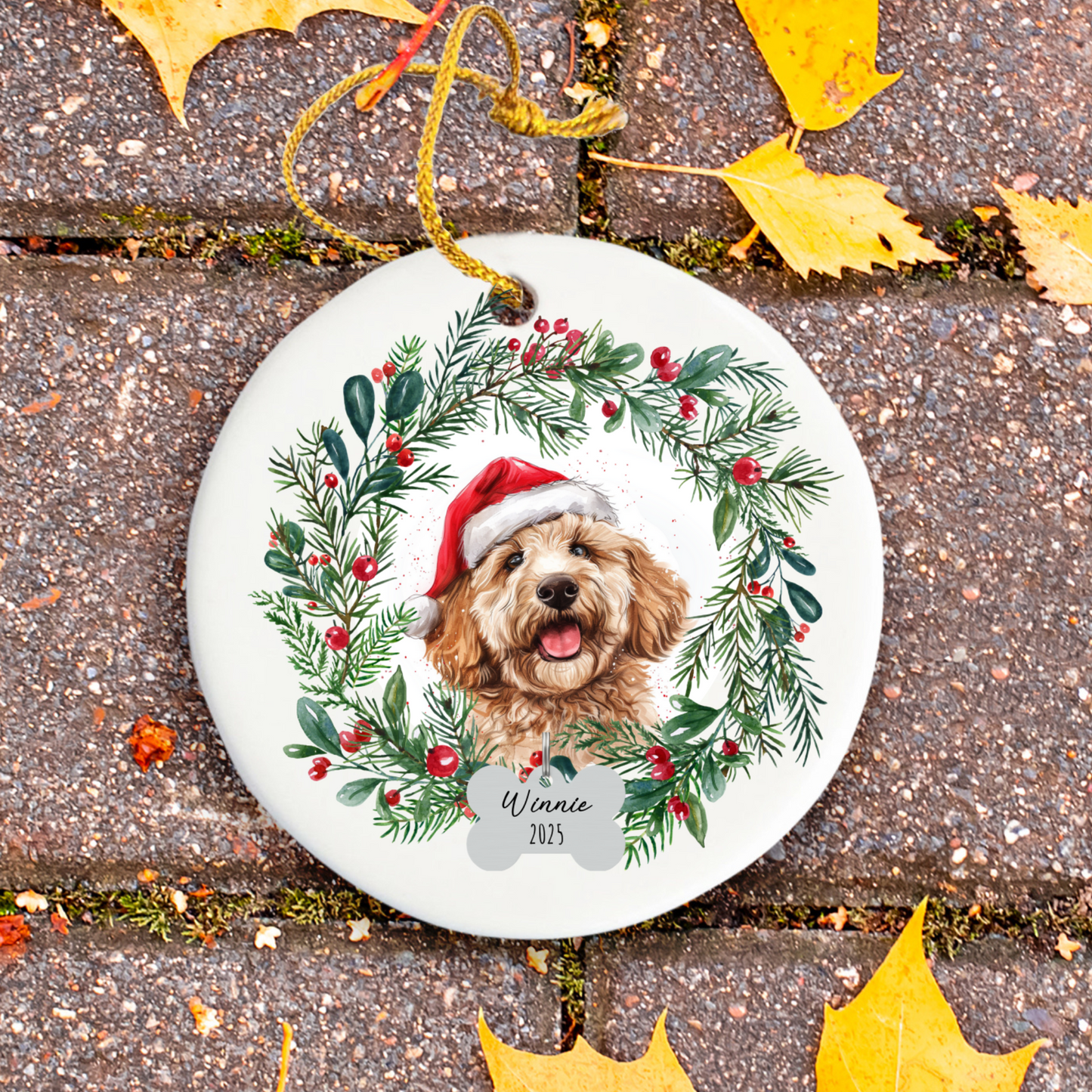 Personalized Goldendoodle Christmas Ornament
