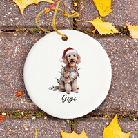 Load image into Gallery viewer, Personalized Poodle Ornament, Custom Ceramic Pet Keepsake
