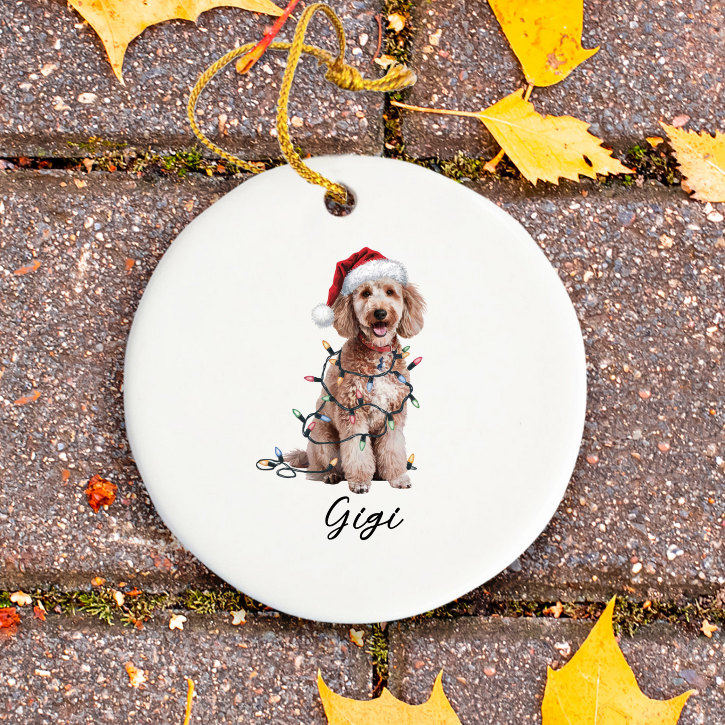 Personalized Poodle Ornament, Custom Ceramic Pet Keepsake