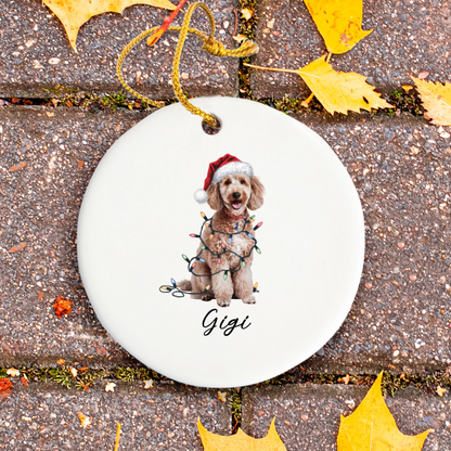Personalized Poodle Ornament, Custom Ceramic Pet Keepsake