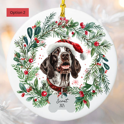 Personalized English Pointer Christmas Ornament