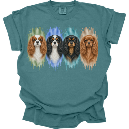 Cavalier King Charles Spaniel Shirt, Blenheim Ruby Tricolor Black Tan Dog Mom Gift