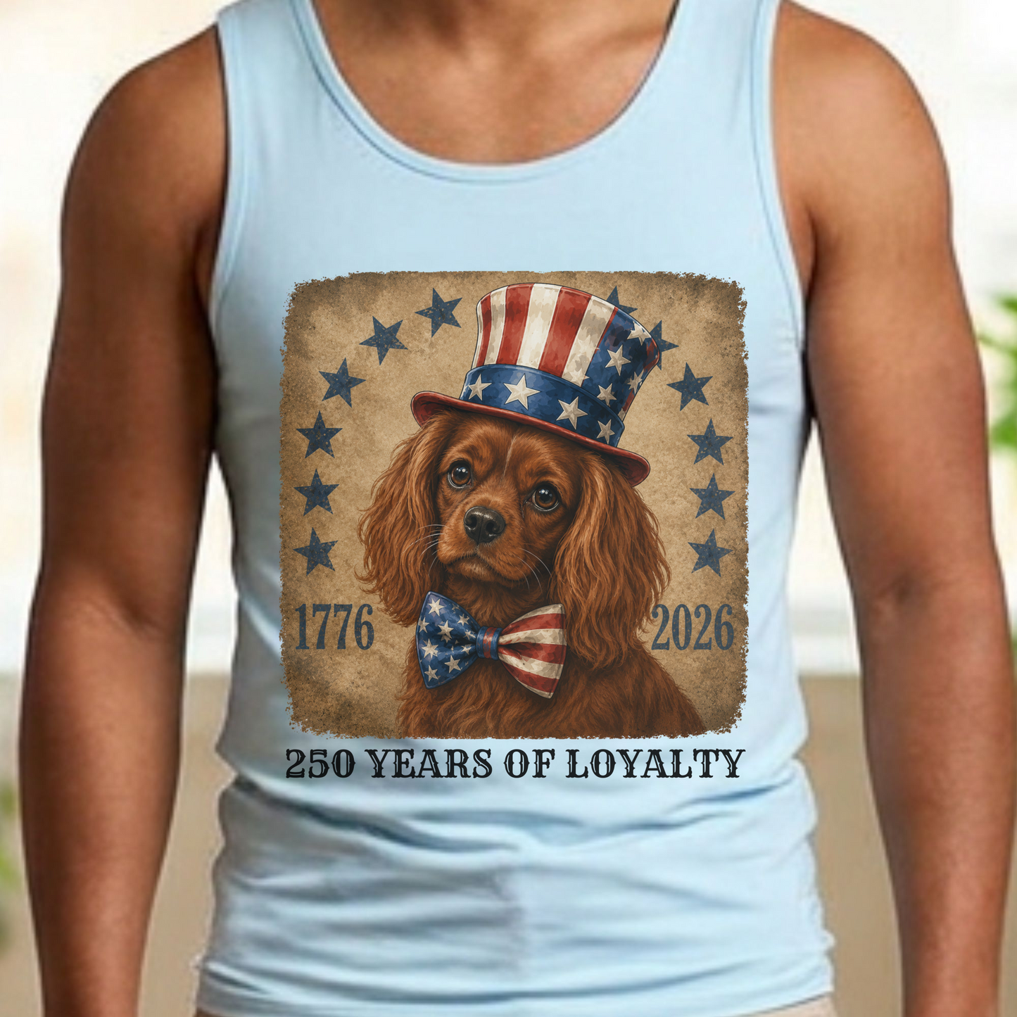 Ruby Cavalier Patriotic Tank Top, 250 Years of Loyalty