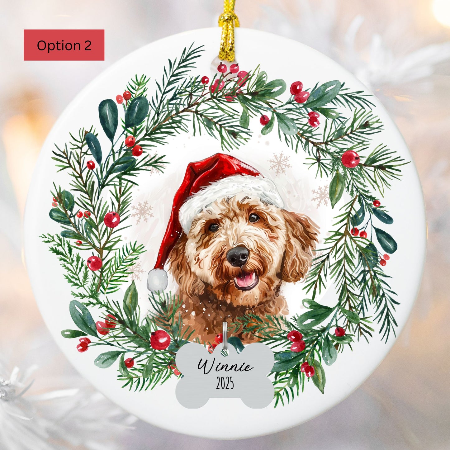 Personalized Goldendoodle Christmas Ornament