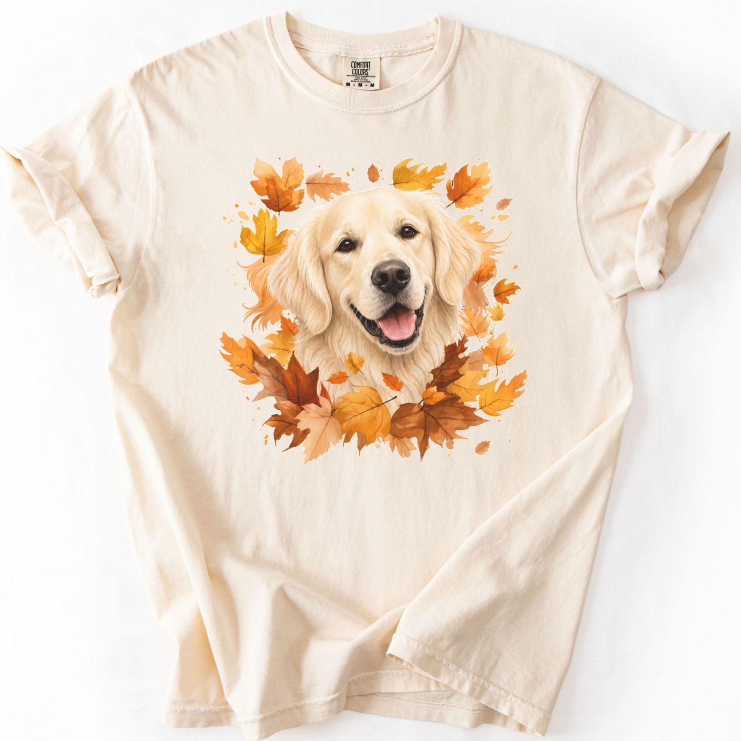 English Cream Golden Retriever Fall Shirt, Autumn Dog Mom Comfort Colors Tee