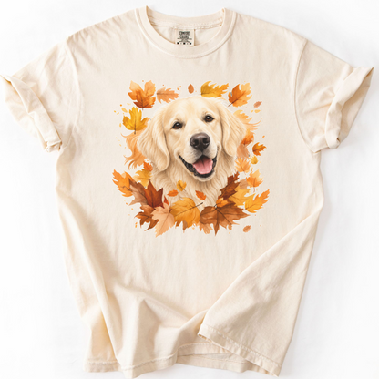 English Cream Golden Retriever Fall Shirt, Autumn Dog Mom Comfort Colors Tee