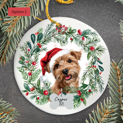 Personalized Norfolk Terrier Christmas Ornament