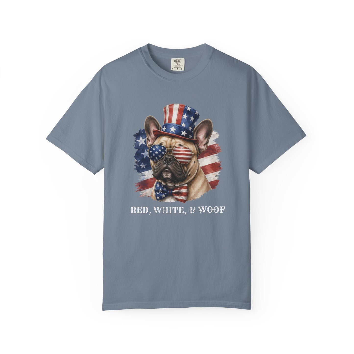 Patriotic French Bulldog Red White & Woof Shirt