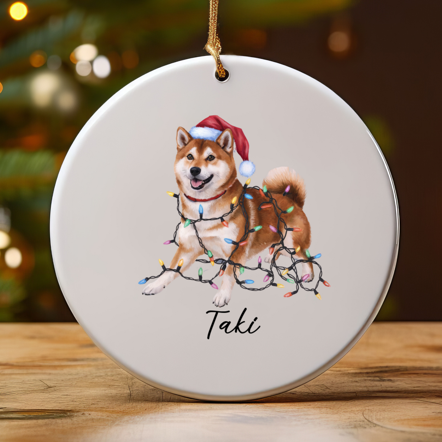 Personalized Red Shiba Inu Ornament, Custom Pet Lover Gift