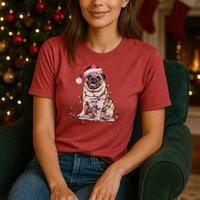 Load image into Gallery viewer, Christmas Pug Shirt, Christmas Dog Tee, Christmas Lights Dog Tee, Pug Mom Tshirt, Gift for Dog Lover, Pug
