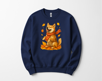 Load image into Gallery viewer, Shiba Inu Fall Shirt, Cozy Pet Sweatshirt, Shiba Lover Gift Clothing, Autumn Leaves Apparel, Cute Dog Shirt, Dog Enthusiast Gift
