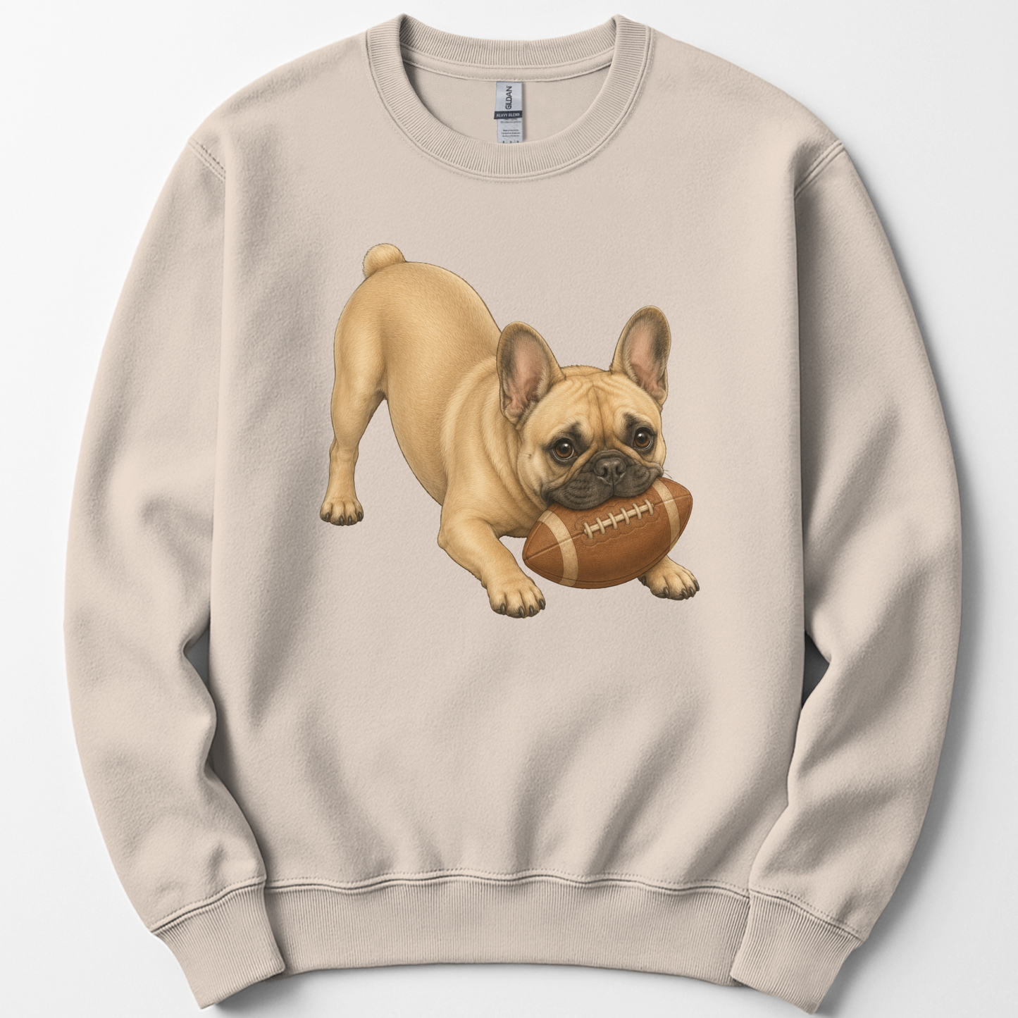 French Bulldog Football Sweatshirt Dog Lover Game Day Crewneck Frenchie Mom Gift