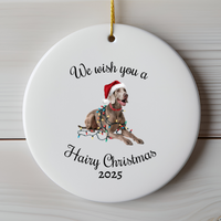 Load image into Gallery viewer, Christmas Weimaraner Ornament, Christmas Lights Dog Keepsake
