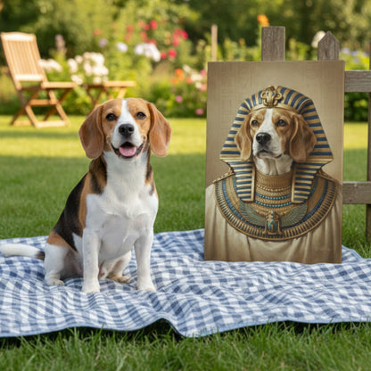 Personalized Dog Pharaoh Portrait, Custom Pet Canvas