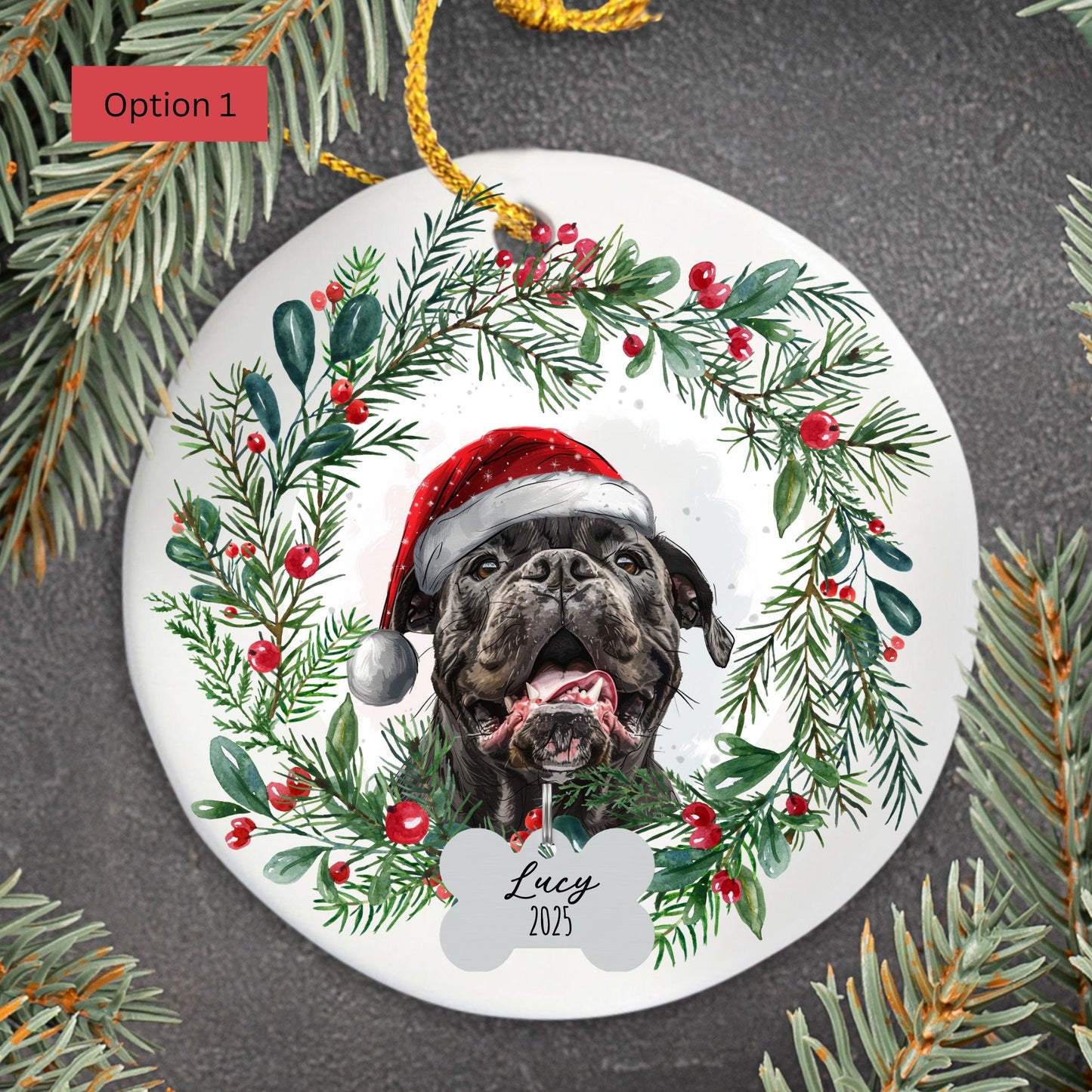 Personalized Cane Corso Christmas Ornament