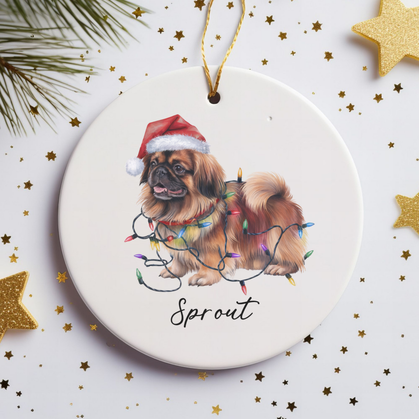 Pekingese Ornament, Personalized Dog Keepsake